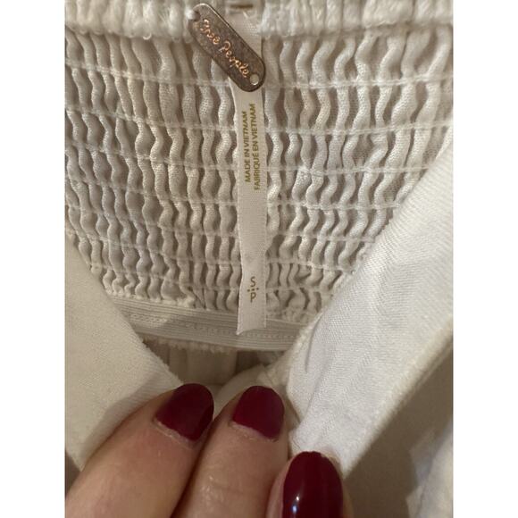 Free People Just Jill Maxi Dress size S women’s summer dress White Jean Texture - Picture 3 of 5